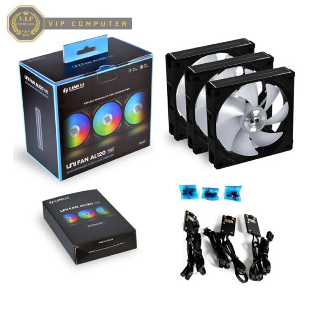 فن کیس لیان لی Fan AL120 v2 RGB Black بسته 3 عددی